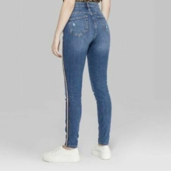 WILD FABLE High Rise Skinny Jeans with Side Tape Stripe Sz 8 / 29 - Picture 10 of 16